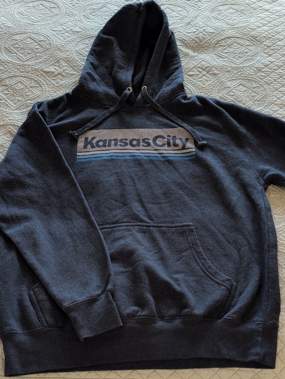 Kansas City Men's Crewneck Hoodie - Dark Navy Graphic